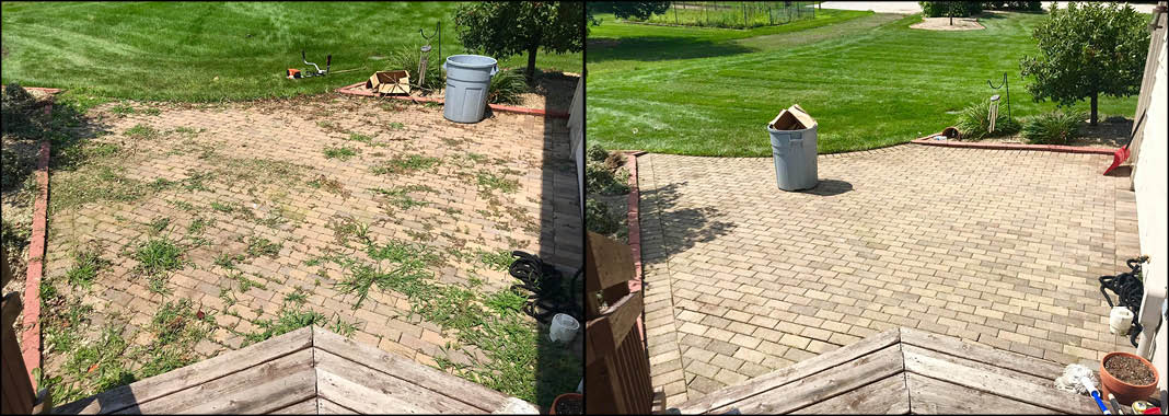 getting rid of weeds on patio